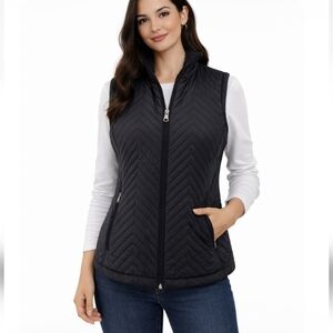 Free Country Reversible Quilted Vest in Black Size Small